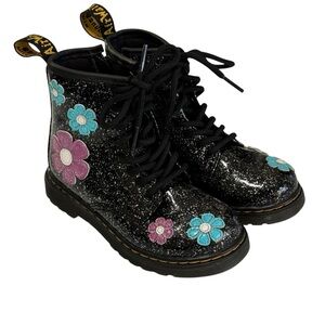 Dr. Martens Kids Boots with Glitter and Floral Accents